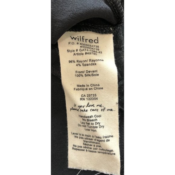 NWT Wilfred Silk Heather Black Long Sleeve - Picture 8 of 8